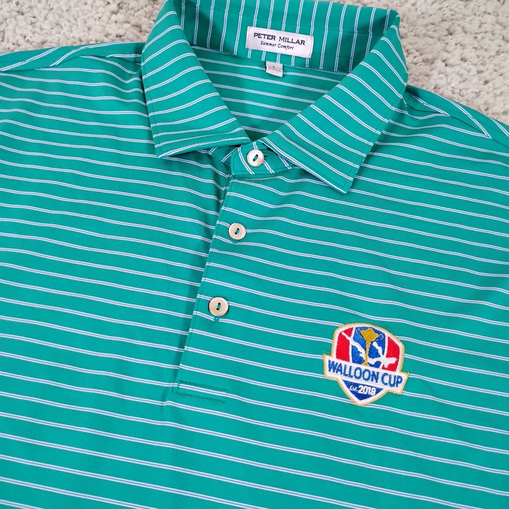 Peter Millar Shirt Mens Large Polo Summer Comfort Golf Walloon Michigan Petoskey